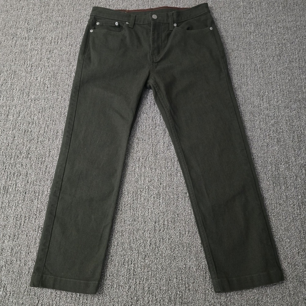 American Giant Roughneck Canvas Pants 32x30 Olive Straight Made USA Work